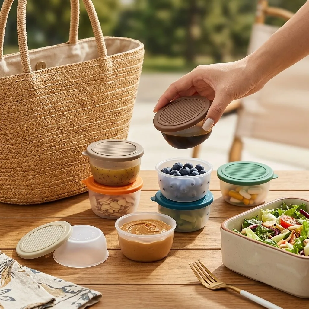 Sauce Dipping Cup - 2/6 Pezzi Mini Contenitori in Plastica